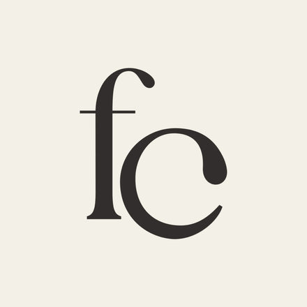 The Faithful Chemistry "fc" emblem in espresso, centred on a cream background.